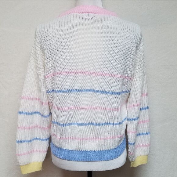 VINTAGE 70s Arielle Metallic Stripe Crop Sweater - Picture 8 of 11